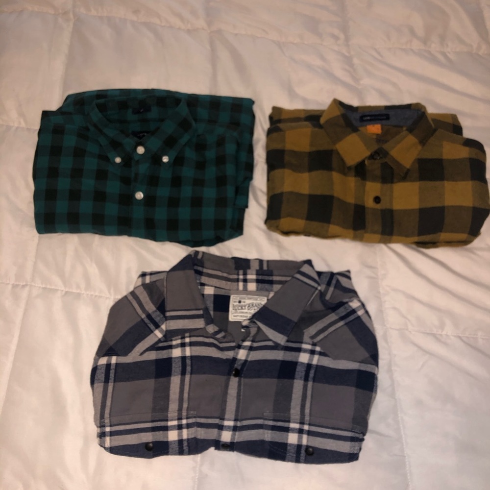 Three Men’s plaid shirts